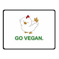 Go Vegan - Cute Chick  Double Sided Fleece Blanket (small)  by Valentinaart