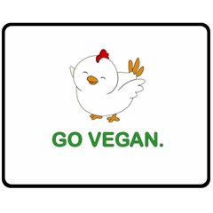 Go Vegan - Cute Chick  Double Sided Fleece Blanket (medium)  by Valentinaart