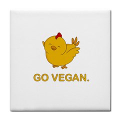 Go Vegan - Cute Chick  Tile Coasters by Valentinaart