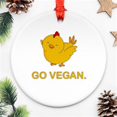 Go Vegan - Cute Chick  Ornament (round) by Valentinaart