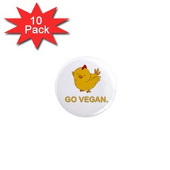 Go Vegan - Cute Chick  1  Mini Magnet (10 Pack)  by Valentinaart