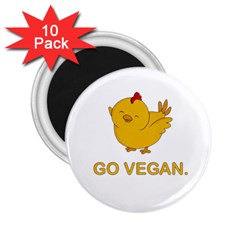 Go Vegan - Cute Chick  2 25  Magnets (10 Pack)  by Valentinaart