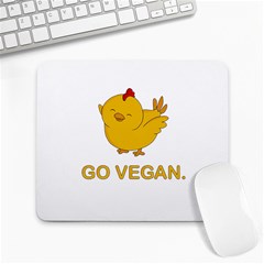 Go Vegan - Cute Chick  Large Mousepads by Valentinaart