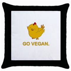 Go Vegan - Cute Chick  Throw Pillow Case (black) by Valentinaart