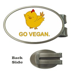 Go Vegan - Cute Chick  Money Clips (oval)  by Valentinaart