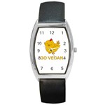 Go Vegan - Cute Chick  Barrel Style Metal Watch Front