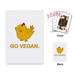 Go Vegan - Cute Chick  Playing Card by Valentinaart