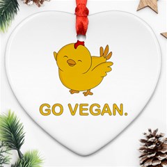 Go Vegan - Cute Chick  Heart Ornament (two Sides) by Valentinaart