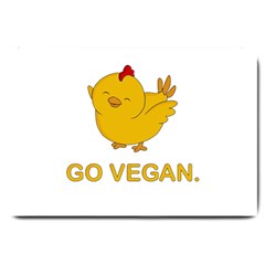 Go Vegan - Cute Chick  Large Doormat  by Valentinaart