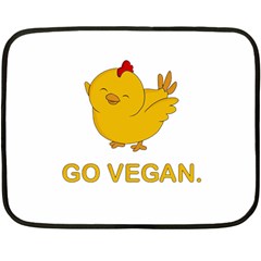 Go Vegan - Cute Chick  Fleece Blanket (mini) by Valentinaart