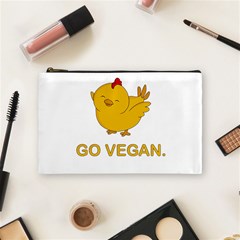 Go Vegan - Cute Chick  Cosmetic Bag (medium)  by Valentinaart