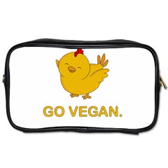 Go Vegan - Cute Chick  Toiletries Bags by Valentinaart