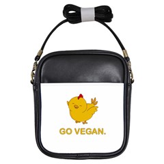 Go Vegan - Cute Chick  Girls Sling Bags by Valentinaart