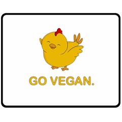 Go Vegan - Cute Chick  Fleece Blanket (medium)  by Valentinaart