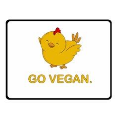 Go Vegan - Cute Chick  Fleece Blanket (small) by Valentinaart