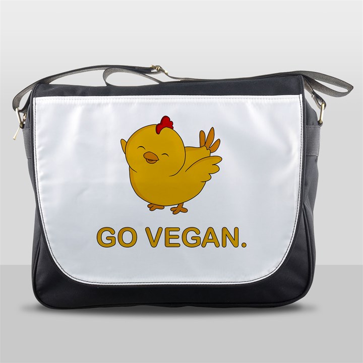 Go Vegan - Cute Chick  Messenger Bags