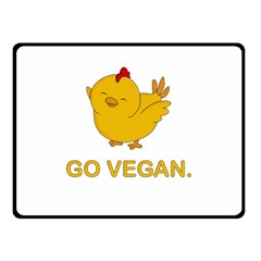 Go Vegan - Cute Chick  Double Sided Fleece Blanket (small)  by Valentinaart