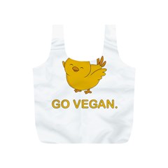 Go Vegan - Cute Chick  Full Print Recycle Bags (s)  by Valentinaart