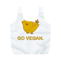 Go Vegan - Cute Chick  Full Print Recycle Bags (m)  by Valentinaart