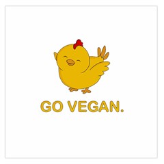 Go Vegan - Cute Chick  Large Satin Scarf (square) by Valentinaart