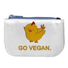 Go Vegan - Cute Chick  Large Coin Purse by Valentinaart