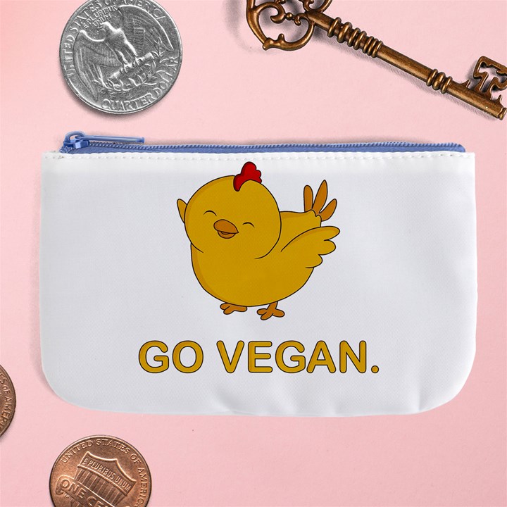 Go Vegan - Cute Chick  Large Coin Purse