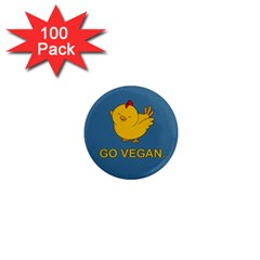 Go Vegan - Cute Chick  1  Mini Magnets (100 Pack)  by Valentinaart