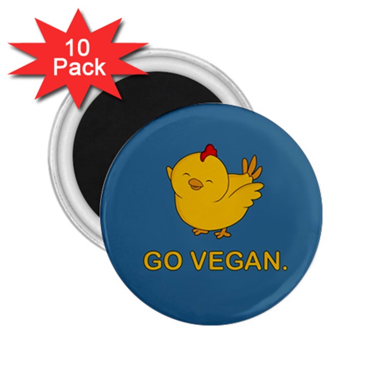 Go Vegan - Cute Chick  2.25  Magnets (10 pack) 