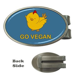 Go Vegan - Cute Chick  Money Clips (oval)  by Valentinaart