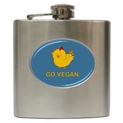 Go Vegan - Cute Chick  Hip Flask (6 Oz) by Valentinaart