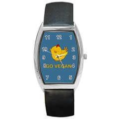 Go Vegan - Cute Chick  Barrel Style Metal Watch by Valentinaart