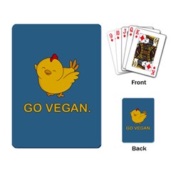 Go Vegan - Cute Chick  Playing Card by Valentinaart