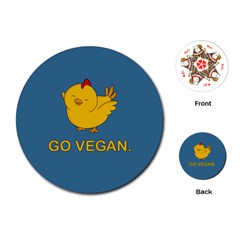 Go Vegan - Cute Chick  Playing Cards (round)  by Valentinaart