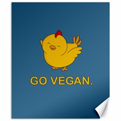 Go Vegan - Cute Chick  Canvas 8  X 10  by Valentinaart