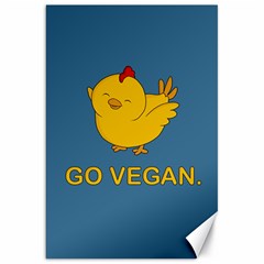 Go Vegan - Cute Chick  Canvas 20  X 30   by Valentinaart