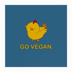 Go Vegan - Cute Chick  Medium Glasses Cloth (2-side) by Valentinaart