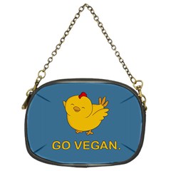 Go Vegan - Cute Chick  Chain Purses (two Sides)  by Valentinaart