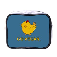 Go Vegan - Cute Chick  Mini Toiletries Bags by Valentinaart