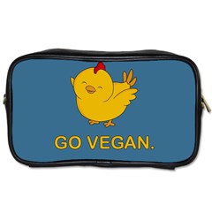 Go Vegan - Cute Chick  Toiletries Bags 2-side by Valentinaart