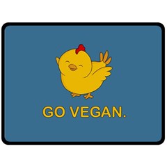 Go Vegan - Cute Chick  Fleece Blanket (large)  by Valentinaart