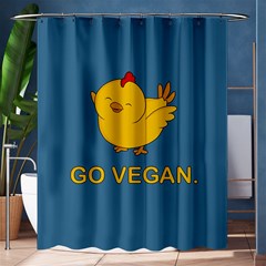 Go Vegan - Cute Chick  Shower Curtain 60  X 72  (medium)  by Valentinaart