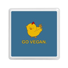 Go Vegan - Cute Chick  Memory Card Reader (square)  by Valentinaart