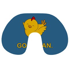 Go Vegan - Cute Chick  Travel Neck Pillows by Valentinaart