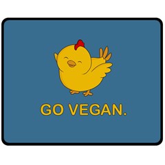 Go Vegan - Cute Chick  Double Sided Fleece Blanket (medium)  by Valentinaart