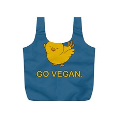 Go Vegan - Cute Chick  Full Print Recycle Bags (s)  by Valentinaart