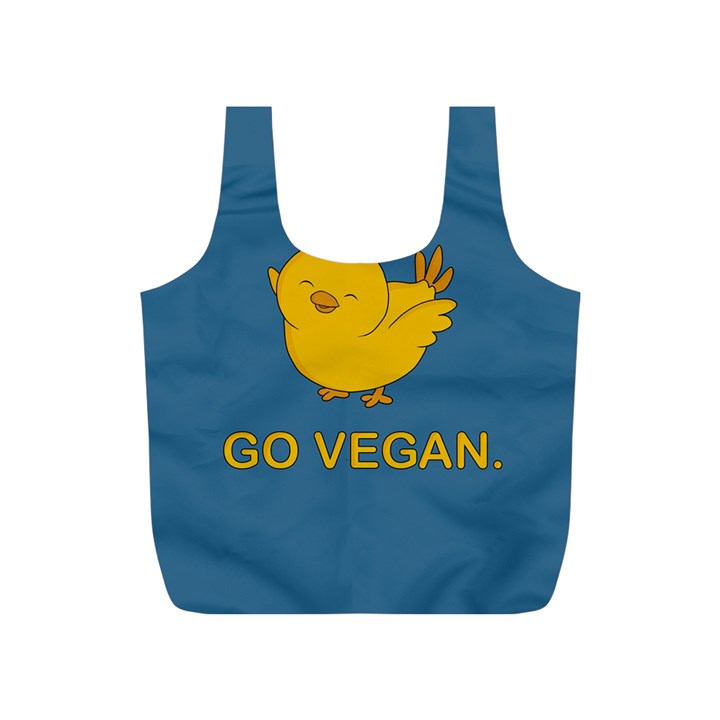 Go Vegan - Cute Chick  Full Print Recycle Bags (S) 