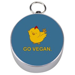 Go Vegan - Cute Chick  Silver Compasses by Valentinaart