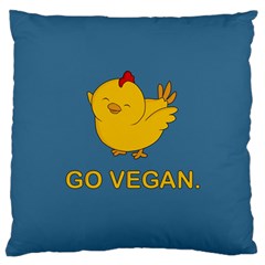 Go Vegan - Cute Chick  Standard Flano Cushion Case (two Sides) by Valentinaart