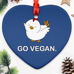 Go Vegan - Cute Chick  Ornament (heart) by Valentinaart