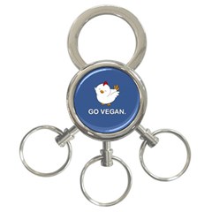 Go Vegan - Cute Chick  3-ring Key Chains by Valentinaart